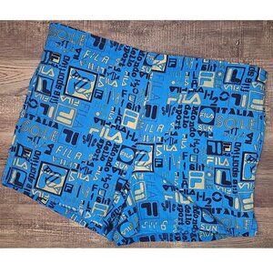 Vintage Fila Logo 4” Drawstring Swim Trunks Shorts Large